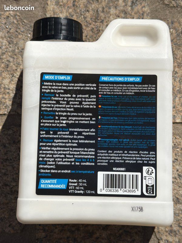 Liquide Prventif Tubeless Neatt Bidon 1 Litre Neuf - quipements vlos