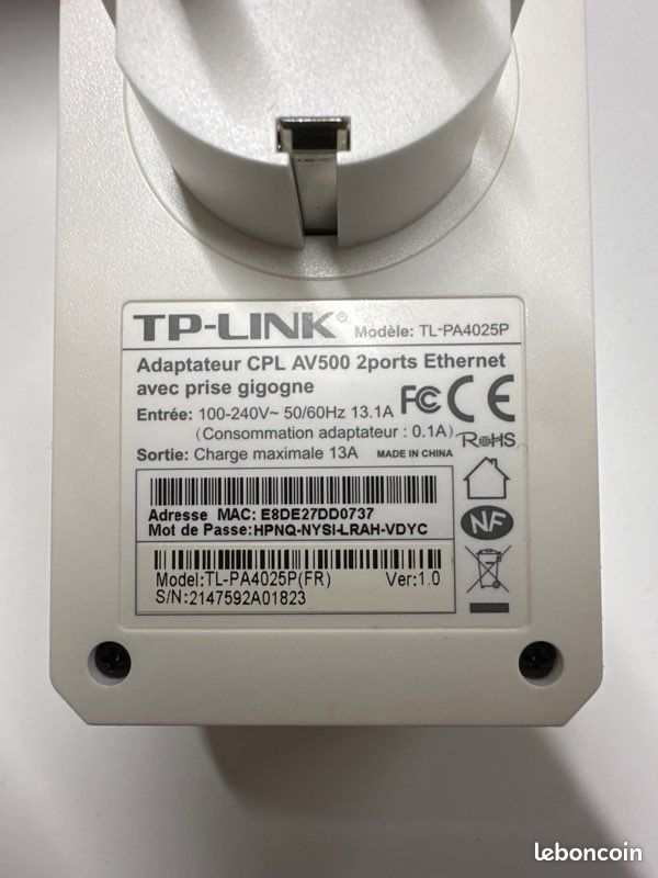 Prises CPL TPLink comme neuves AV500 (image 5)