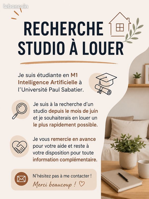 Appartement 1 pièce 20 m² · à Toulouse · 20 m² · 600 €
