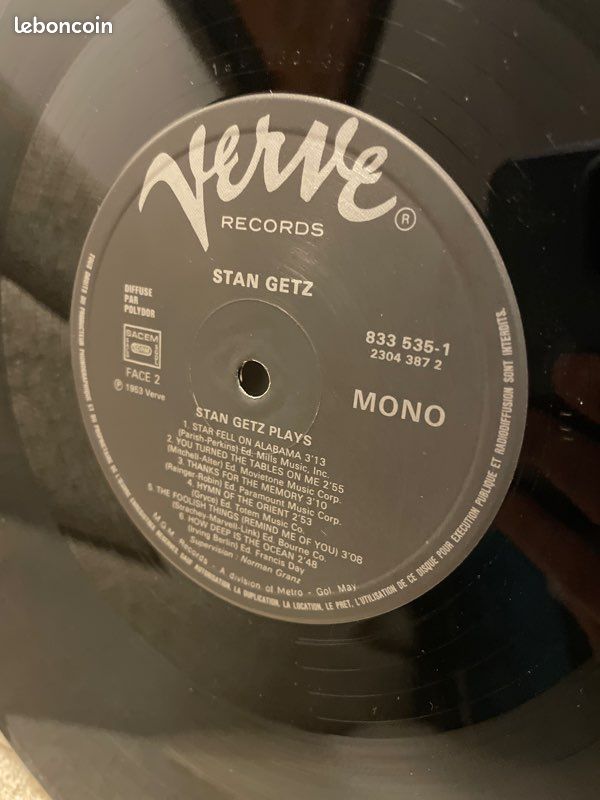 Vinyle - Stan Getz – Stan Getz Plays (image 4)