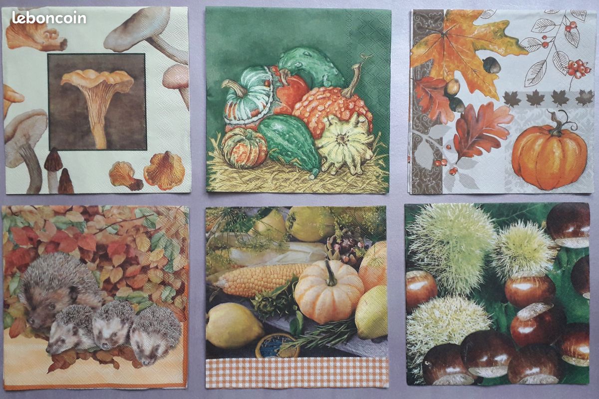 Lot de 6 serviettes thème automne (image 8)