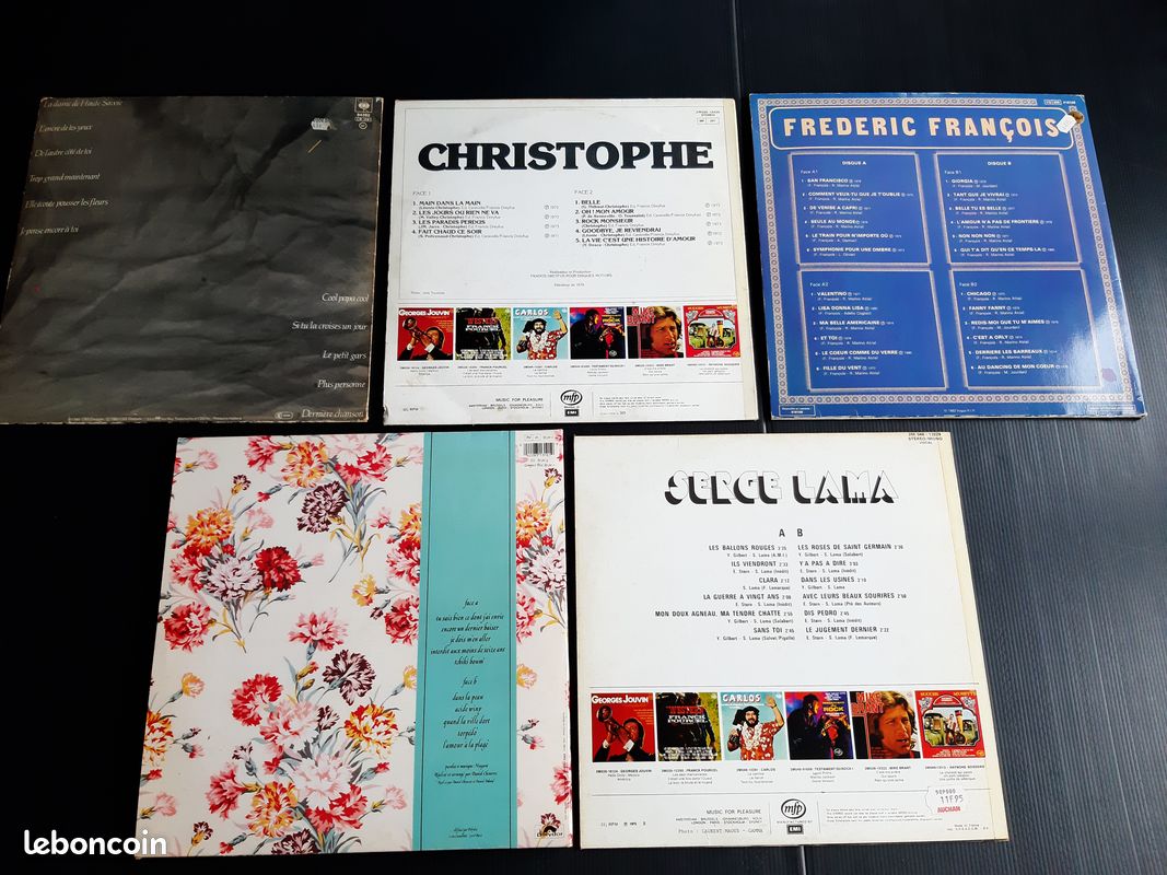 Anciens DISQUES VINYLE 33 Tours : F. CABREL / CHRISTOPHE / Frédéric FRANCOIS / NIAGARA / Serge LAMA (image 5)