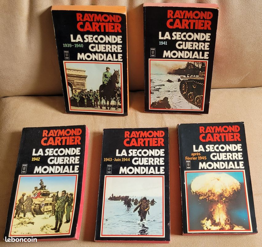 MILITARIA Vends Raymond CARTIER - La Seconde Guerre Mondiale (5 volumes) - Presses Pocket (image 1)