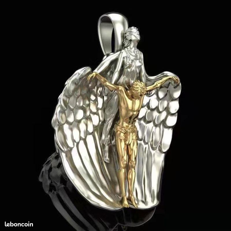 Collier jesus soutenu par un ange (image 1)