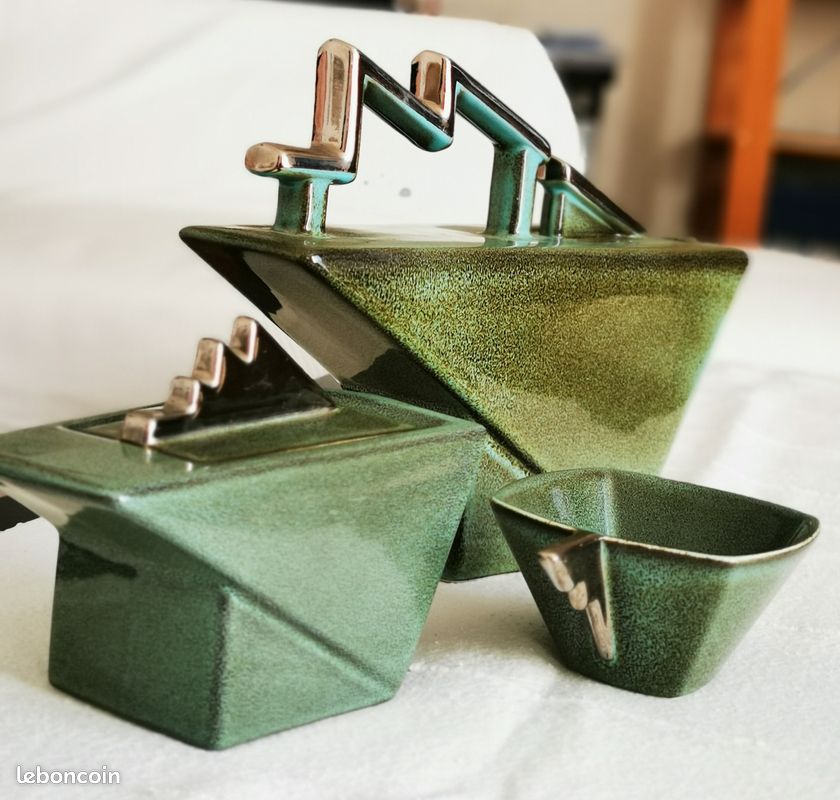 Service de table théière ZIGZAG post-moderne de Pierre Casenove Salins studio (image 3)