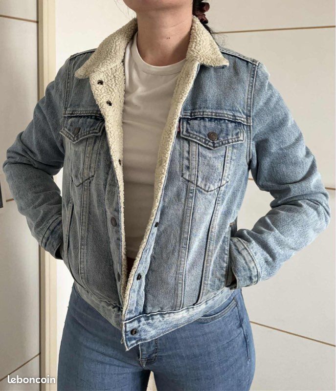 CZVEVOY Veste en Jean Baggy Vintage Boyfriend pour Femme, Veste de Travail décontractée des années 90, Veste en Jean Western,Bleu,XXL