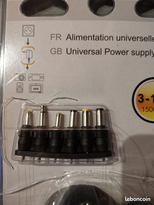 NEUF Cordon d'alimentation universel 3-12V 1500mA (image 2)