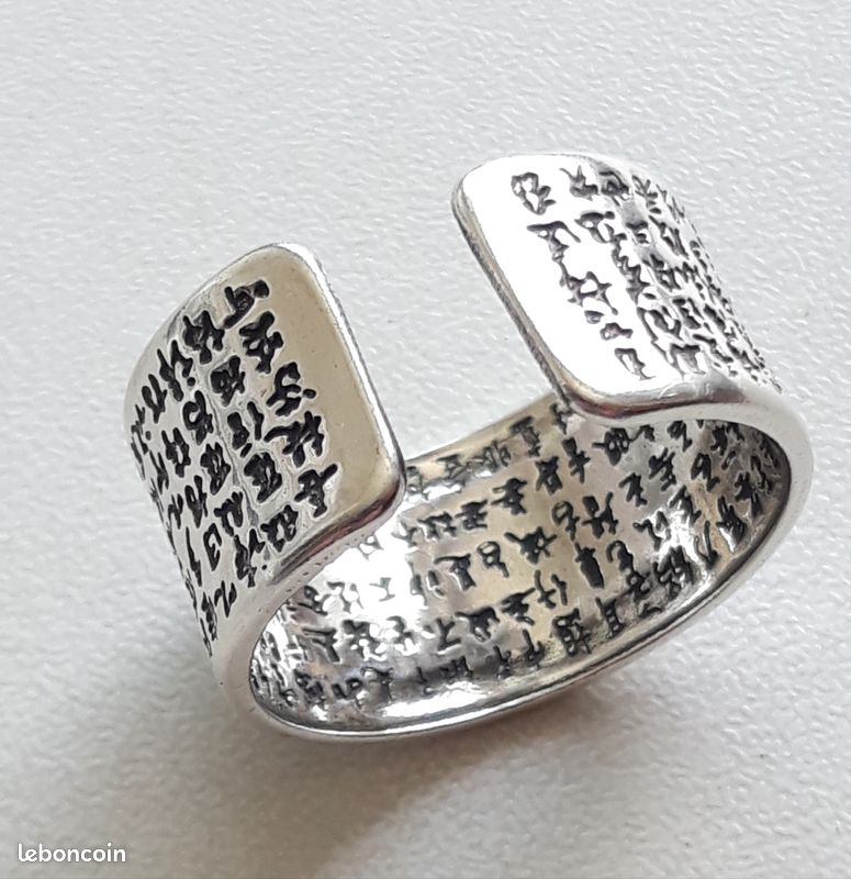 Bague Lotus et Mantra Bouddhiste Argent 990 (image 11)