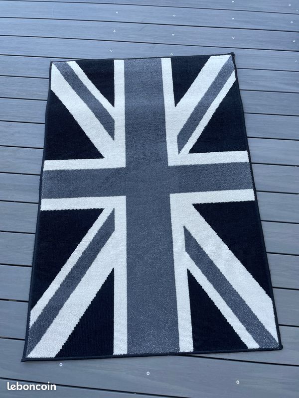 Grand Drapeau Union Jack Rétro En Jacquard Lourd - 70 Cm De Large - Multicolore - Neuf Pour Déco