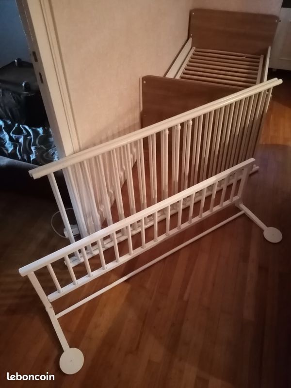 Lit évolutif de Lit bébé à barreaux à lit enfant avec matelas Bamboo + barrière de sécurité (image 4)