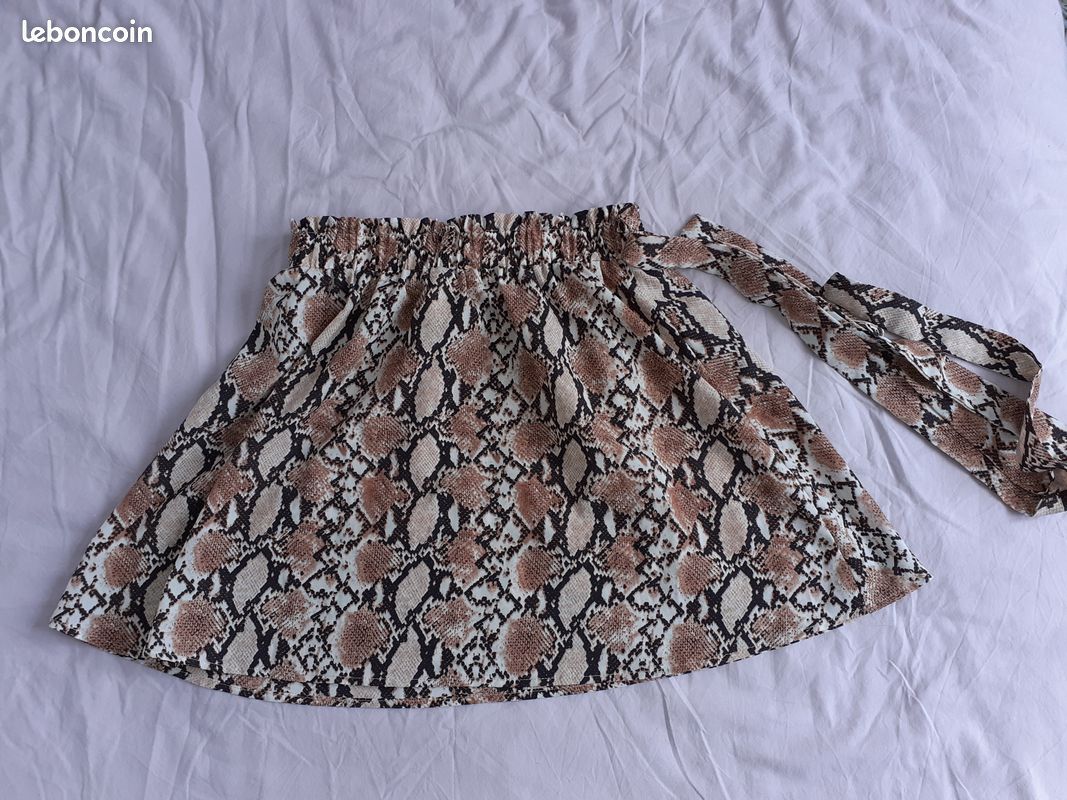 Jupe Femme JAEGER Taille 10 - Imprimé Peau De Serpent, Laine Et Angora, Occasion Très Bon état