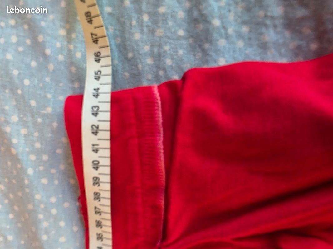 Pantalon rouge taille 44 en coton épais avec des grandes poches (image 14)