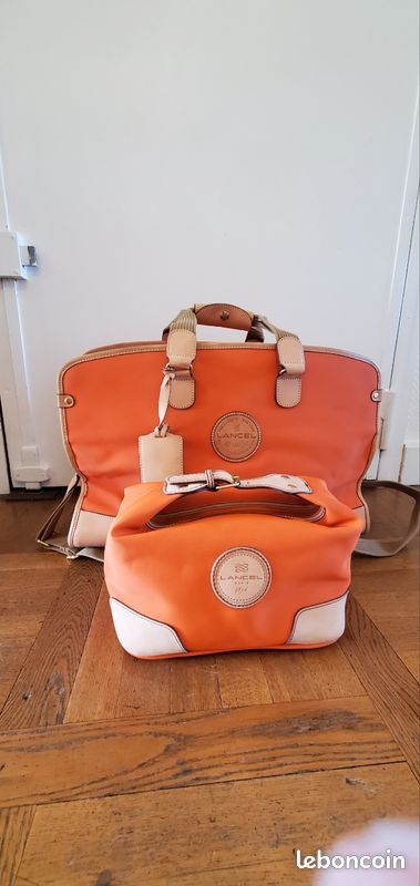 Sac week-end Vanity Lancel orange Accessoires Bagagerie
