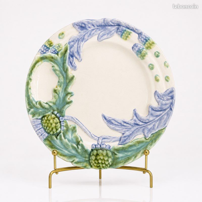 Assiette ancienne Au Bain Marie Paris – Barbotine (image 1)