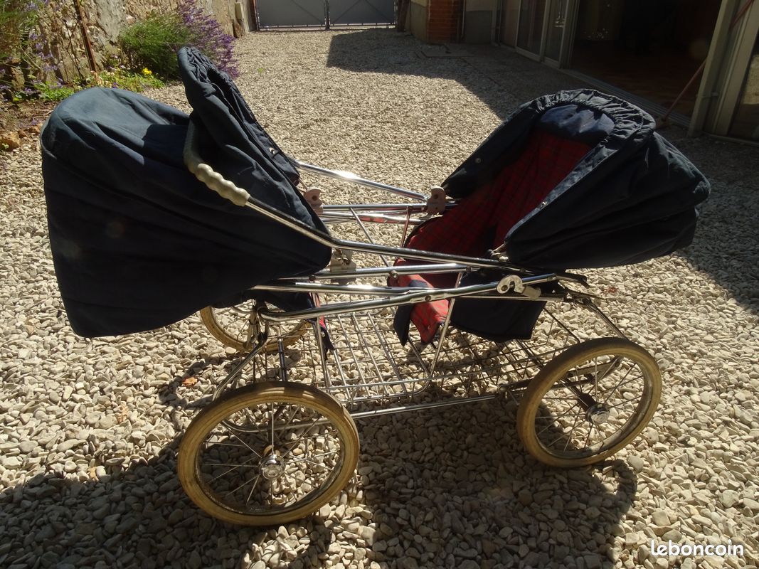 Poussette double, landeau grandes roues (image 2)