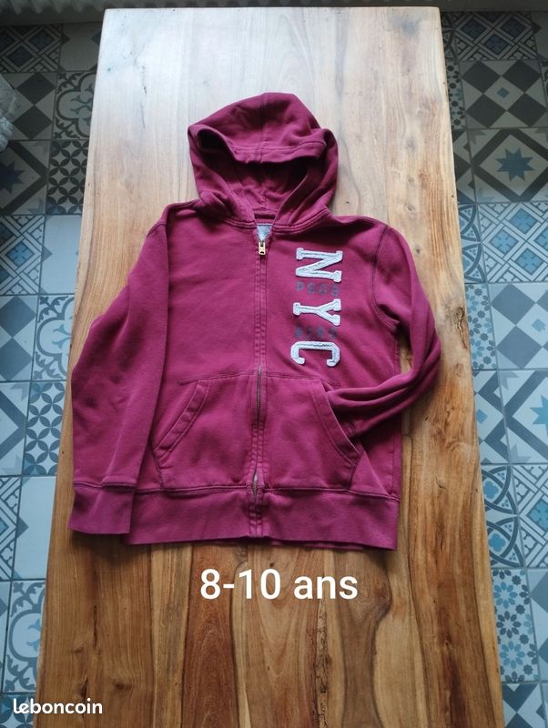 Gilet sweat zippé à capuche garçon 8 - 10 ans (image 1)