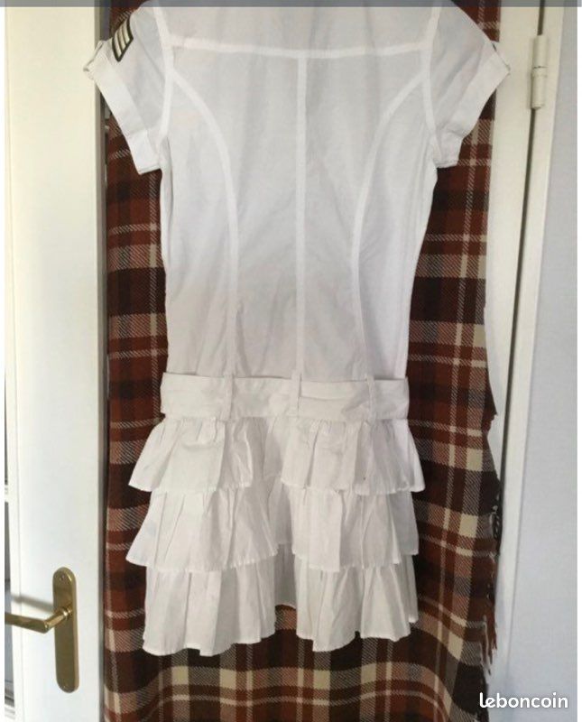 Robe blanche MORGAN coton écussons (image 8)