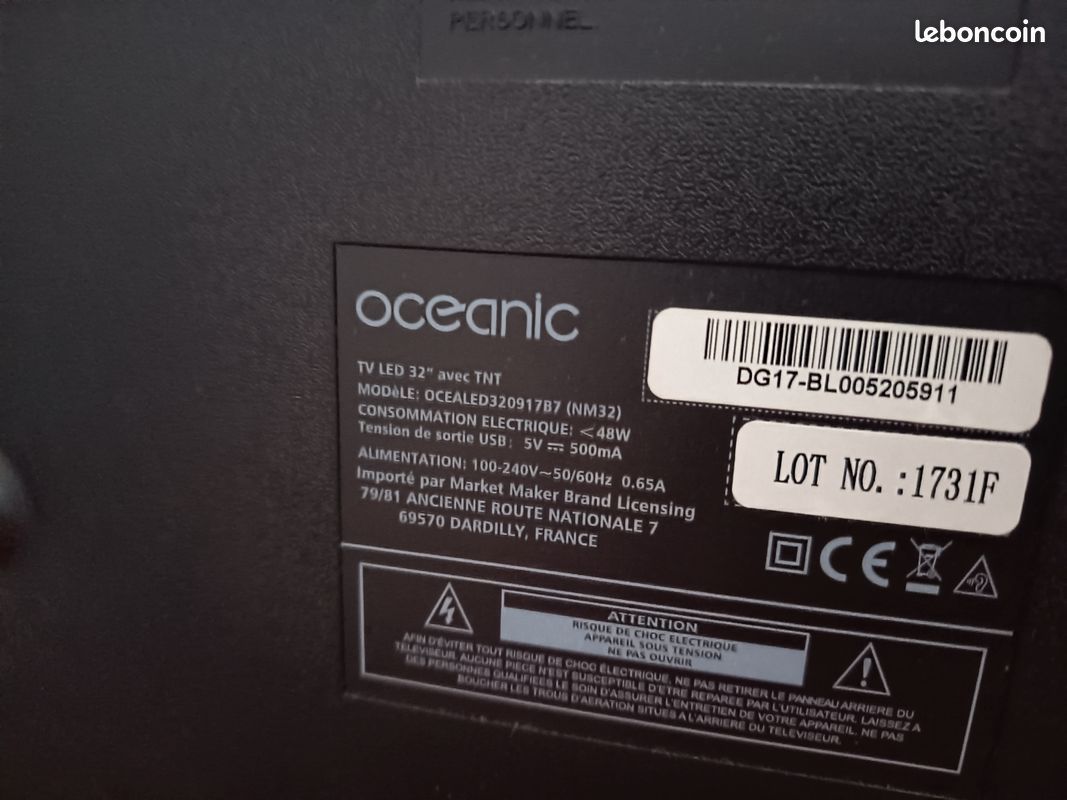 Télécommande De Remplacement Pour Oceanic OCEALED32091787 - Neuf - Pour Système Audio/hifi