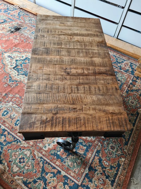 Table basse rectangulaire en bois de manguier massif (image 1)