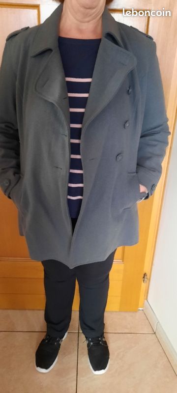Manteau caban gris t42 (image 2)