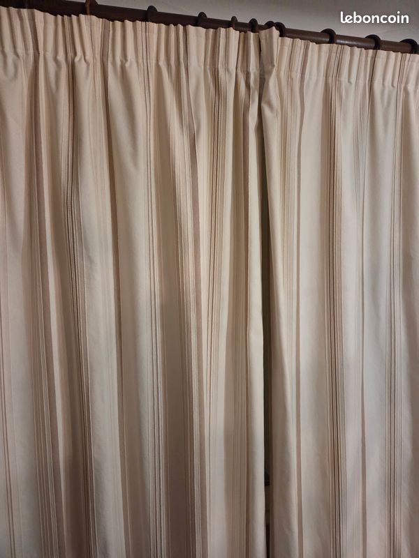 Rideaux D'ameublement Doublés Beige - 198x216 Cm - Neufs (valeur 398€)