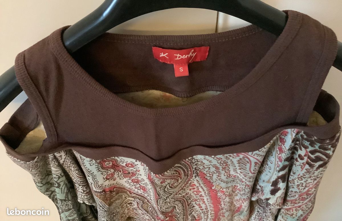 Haut noir en perles Derhy - Taille S - Neuf - Vêtements