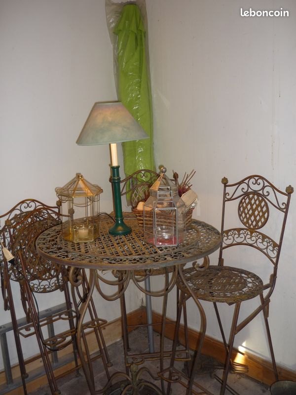 Ensemble meubles fer forgé repliables (image 1)