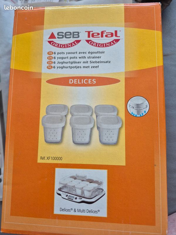 Lot 6 pots yaourt avec égouttoir Delices/Multi Delices SEB TEFAL (image 1)