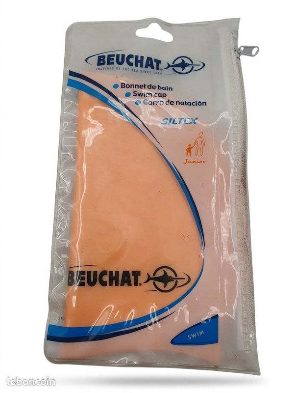 BEUCHAT - Bonnet de bain - Siltex Junior - Orange haute visibilité - Neuf avec pochette - Voir photos (image 1)