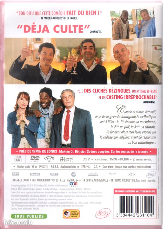 Dvd "qu'est-ce qu'on a fait au bon dieu ?" (2014) (image 2)