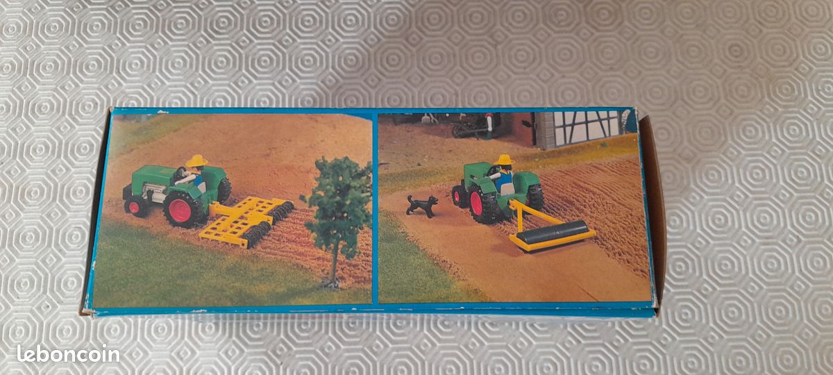 PLAYMOBIL Vintage Ferme 3500 (1978) - Tracteur, Fermier, Pot à Lait - Occasion Boîte