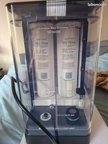 Ecoviva MATE4 Système de filtre à eau à osmose inverse UV pour comptoir, 4 options de température, système de filtration d'eau chaude instantanée à 7 étapes, 3