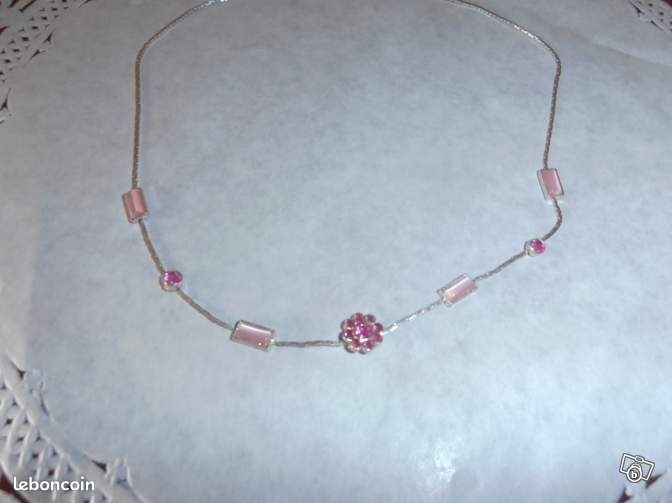 Ras de cou motifs roses (28b) (image 3)