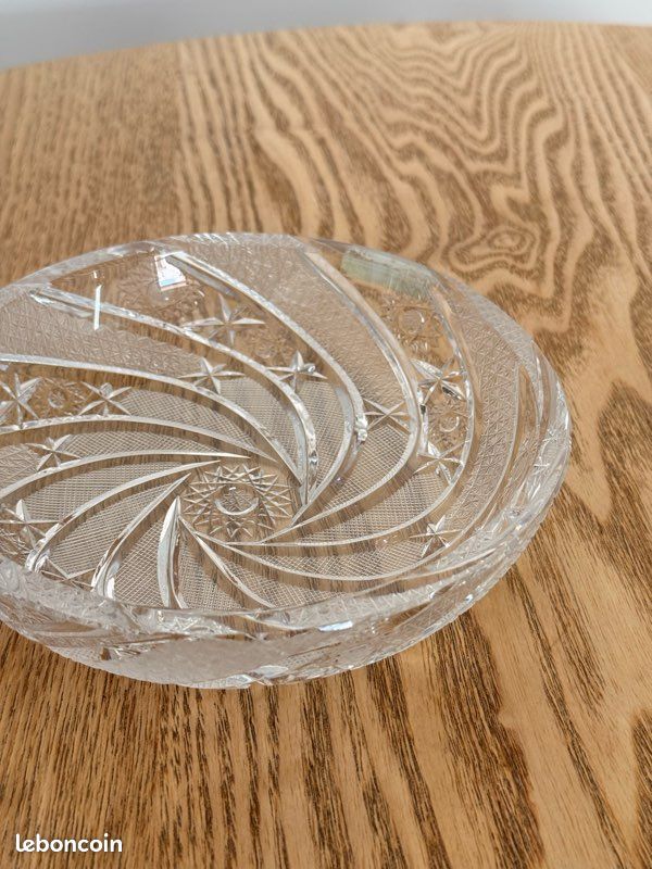 Plat ou coupelle en cristal travaillé vintage (image 6)