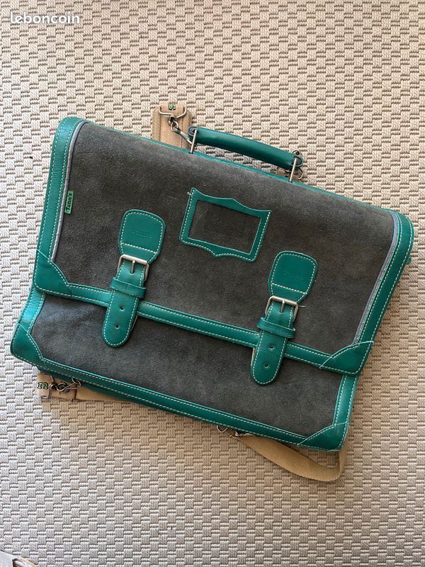 Tann Cartable Retro Cartable Vintage Cuir Ajouré Framboise 41cm à