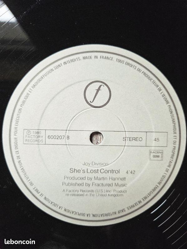 VINYLE - Joy Division - She ́s Lost Control - Atmosphere - Original 1980 - (image 5)