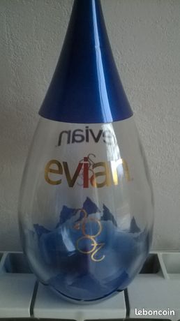 Bouteille D'eau Collector Evian 'Goutte' 2002 - 1 Litre - Bleu - Neuf Dans Son Emballage