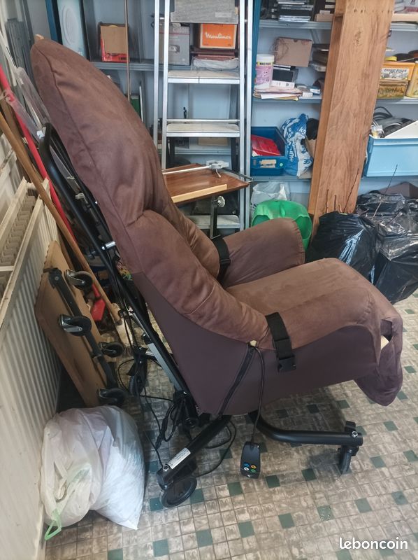 Fauteuil électrique Médicalisé - Gris, Inclinable, Repose-pieds - Neuf (sans Emballage)