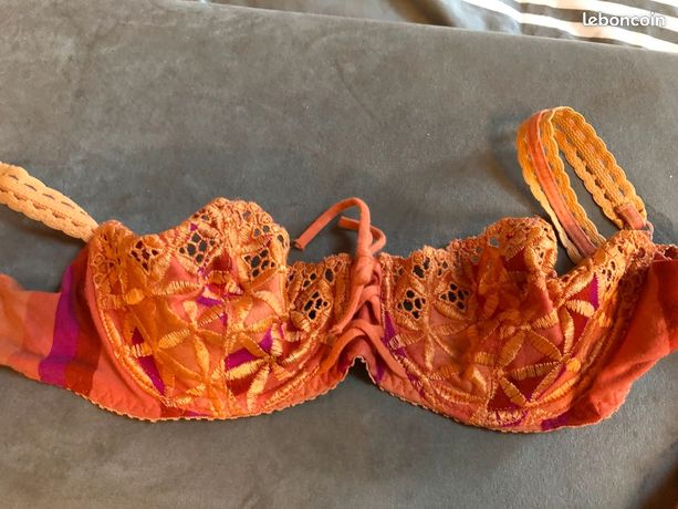 Haut de maillot de bain triangle orange femme | La Halle