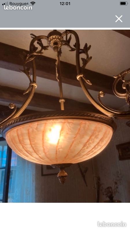 Luminaire ancien vasque et tulipes (image 3)