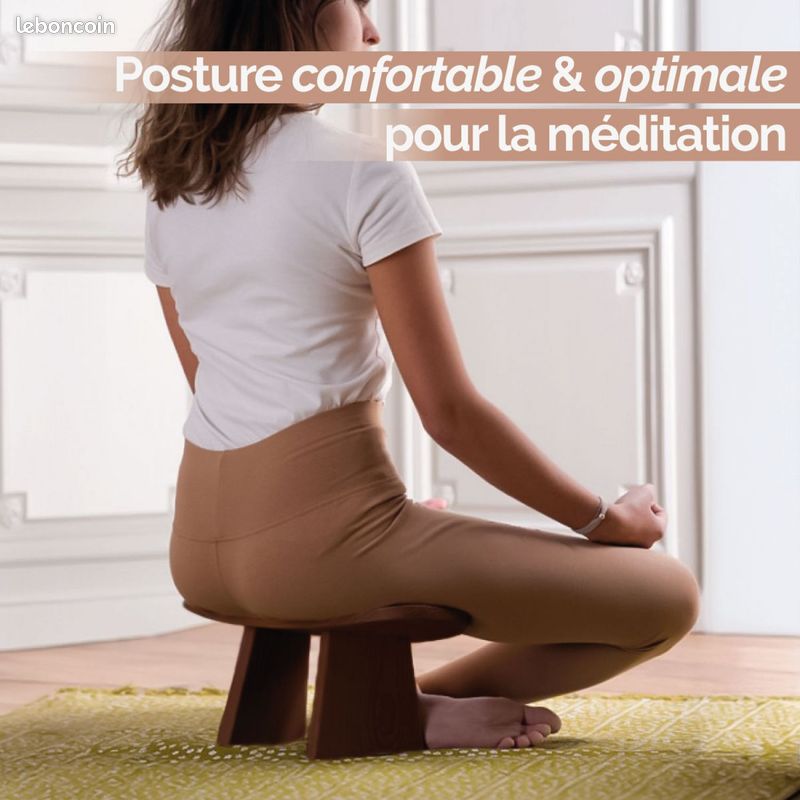 Vivezen - Banc, tabouret de méditation, yoga ergonomique et démontable en bois d'Hévéa (image 3)