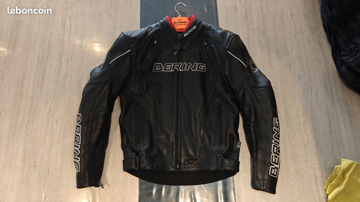 Blouson moto cuir Bering Kingston Homme taille M Équipement moto