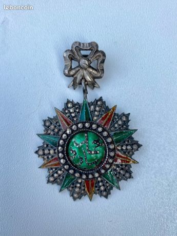 TUNISIE MEDAILLE DE CHEVALIER DE L'ORDRE TUNISIEN DU NICHAN IFTIKHAR MUHAMMAD EL HABIB 1922-1929