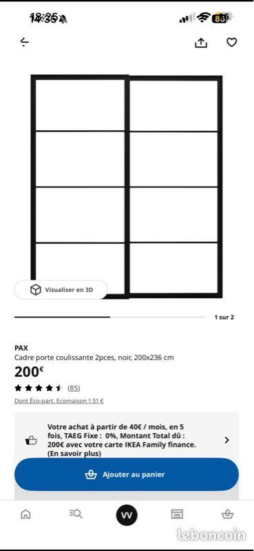 Porte coulissante pour dressing pax IKEA (image 2)