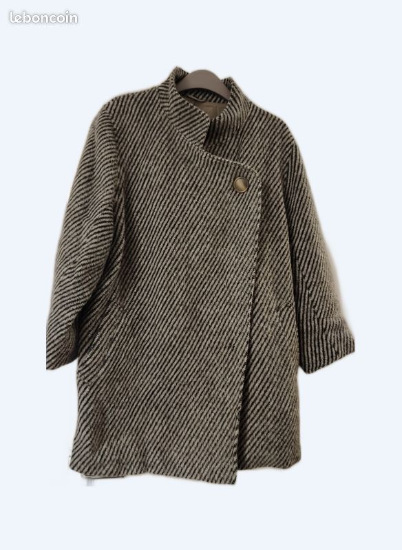 Manteau Vintage En Laine Roche Methven – Taille L, Noir, Fabriqué Aux USA, Occasion