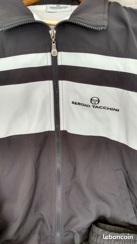 Pantalon De Survêtement Vintage Sergio Tacchini - Blanc, Taille L, Années 90/2000