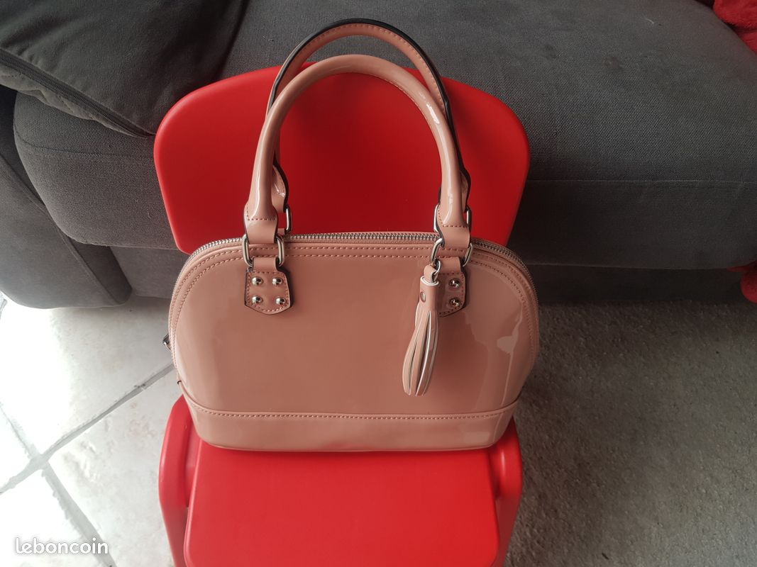 Sac a main cuir rose pastel NEUF Accessoires Bagagerie