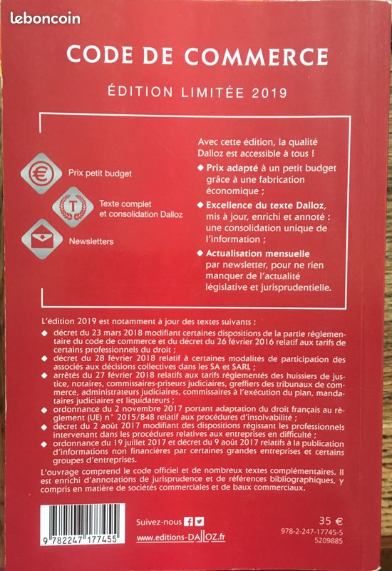 Code de Commerce DALLOZ (image 2)
