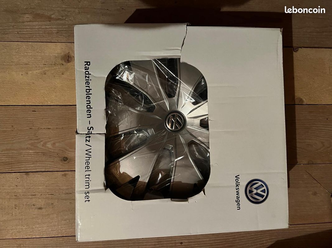 Lot De 4 Enjoliveurs Volkswagen 16" Argent Brillant - 2GM071456 Origine VW Pour T-Cross Jantes Acier