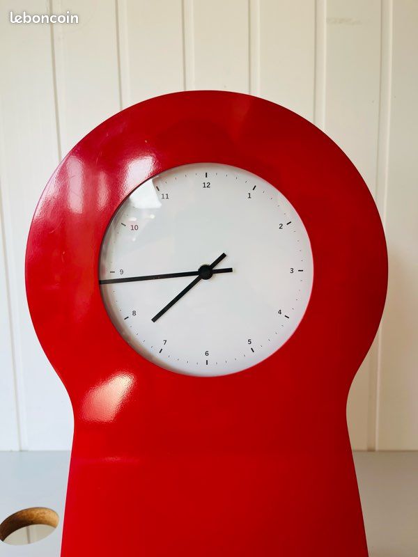 Horloge Armoire Métal Rouge Ikea PS Design Thomas Sandell Suède Années 90 (image 8)